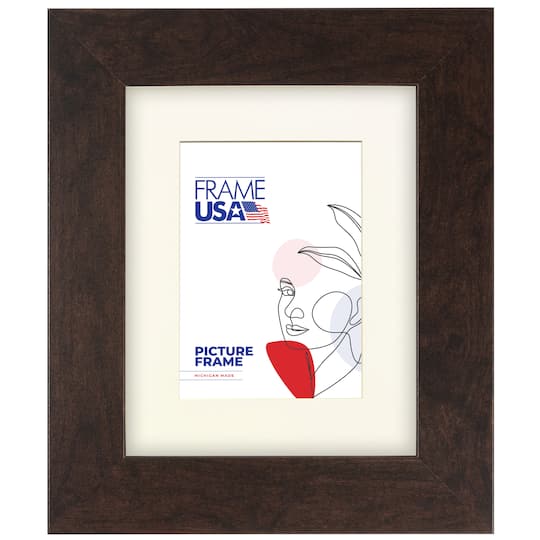 Frame USA Corporate Wide Brazilian Walnut Single Image Picture Frame with Mat
